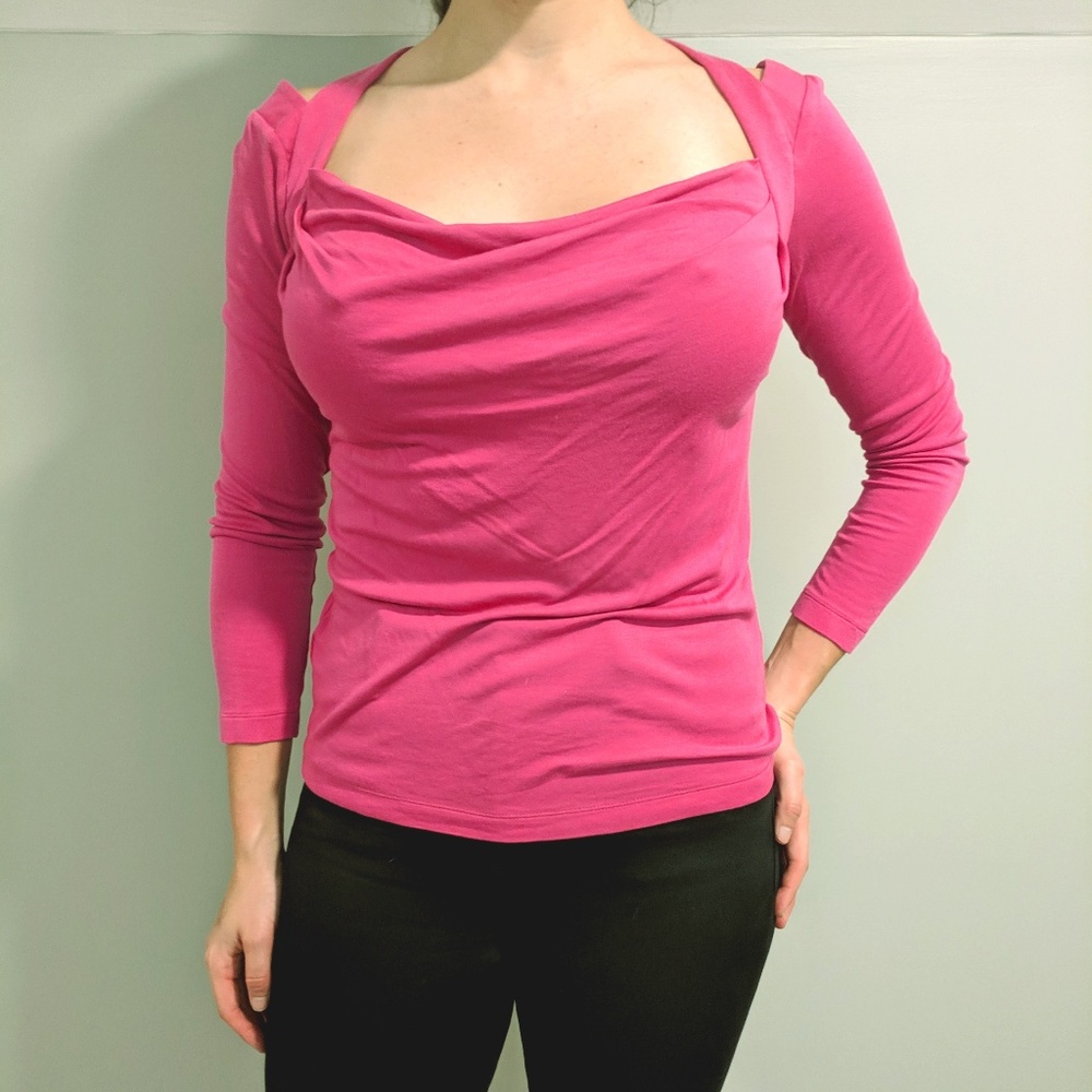 BCBG Long Sleeve CutOut Top